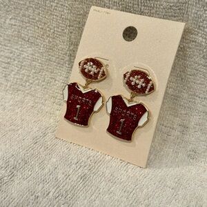 Target Red Sports Jersey Earrings